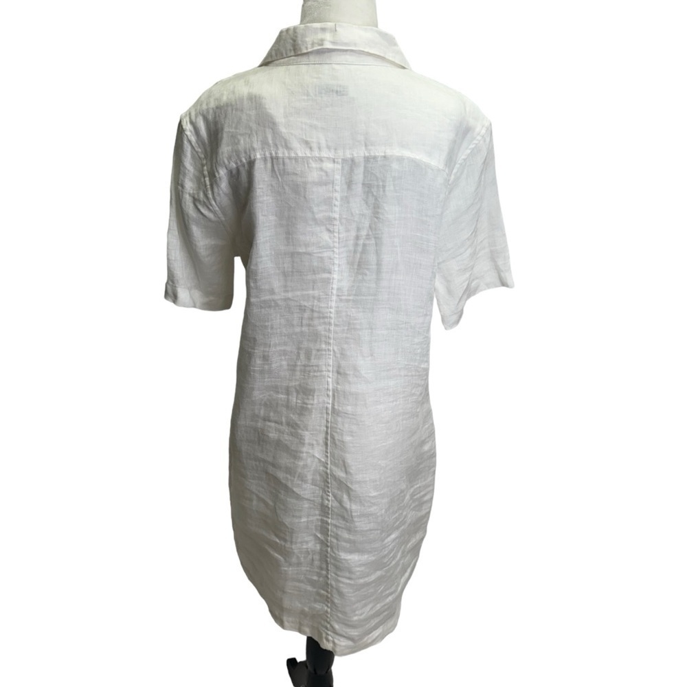 Equipment White 100% Linen Shirt Dress Collar Short Sleeve Size M - Picture 5 of 9